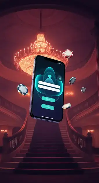 Afbeelding van een mobiel scherm met de loginpagina van Blitz Casino, waarop Face ID wordt gebruikt voor snelle en veilige toegang tot het spelaccount.