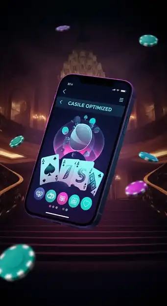 Een overzicht van het Blitz Casino mobiele app-interface op een smartphone, met een dice slot-spel actief en navigatieknoppen onderaan voor directe toegang tot lobby en account.